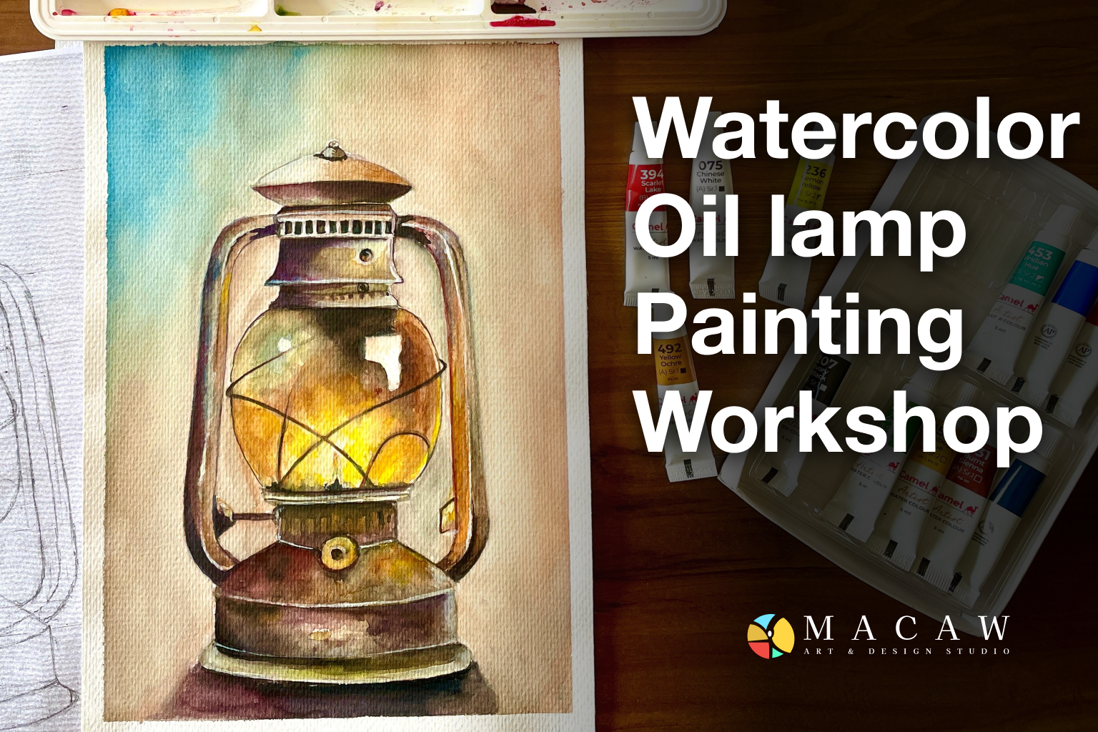 Watercolor Oil lamp Painting Workshop